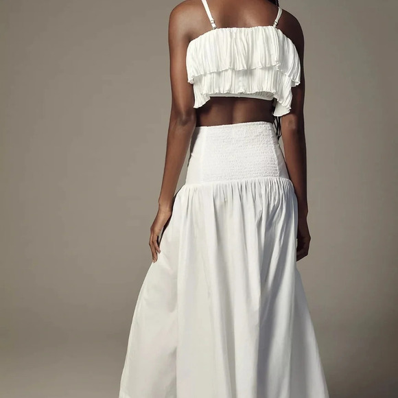 NWT Anthropologie White Poplin Side-Slit Front-Tie Skirt 3X - Picture 6 of 8